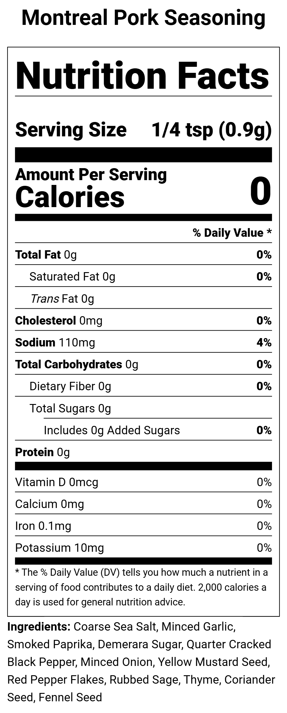 Montreal Pork Seasoning