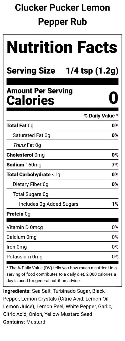 Clucker Pucker Lemon Pepper Rub